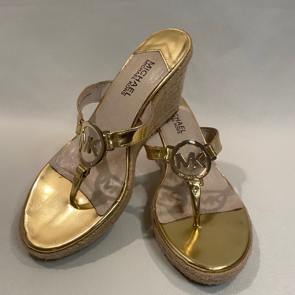 Michael Kors Gold Wedge Sandals